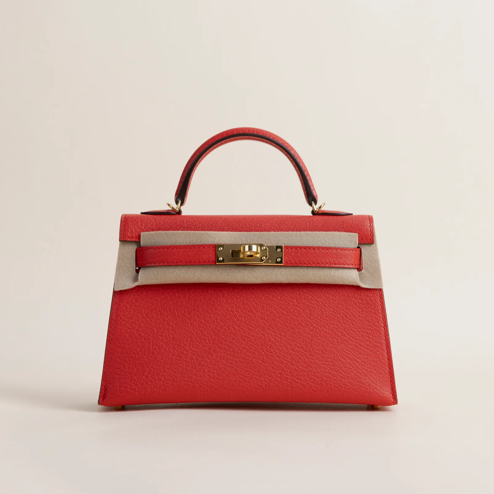 Mini Kelly II Chèvre S3 Rouge coeur GHW, Mini Kelly II series, Chèvre S3 Rouge coeur colorway, Box leather, Gold hardware, Mini Kelly II Chèvre S3 Rou