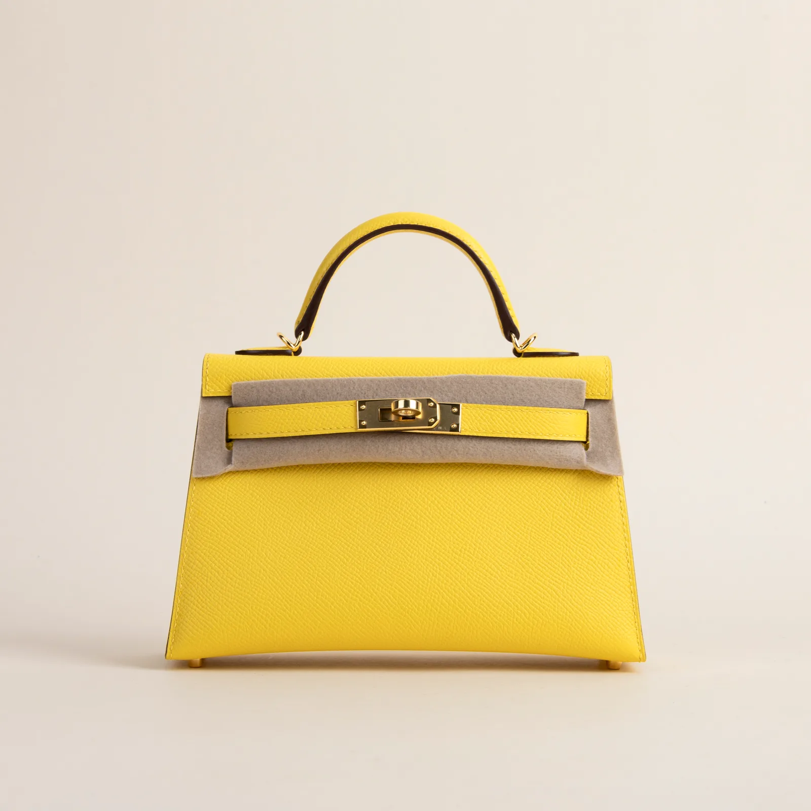 Mini Kelly II Epsom 9O Jaune de Naples GHW, Mini Kelly II series, 9O Jaune de Naples colorway, Epsom leather, Gold hardware, Mini Kelly II Epsom 9O Ja