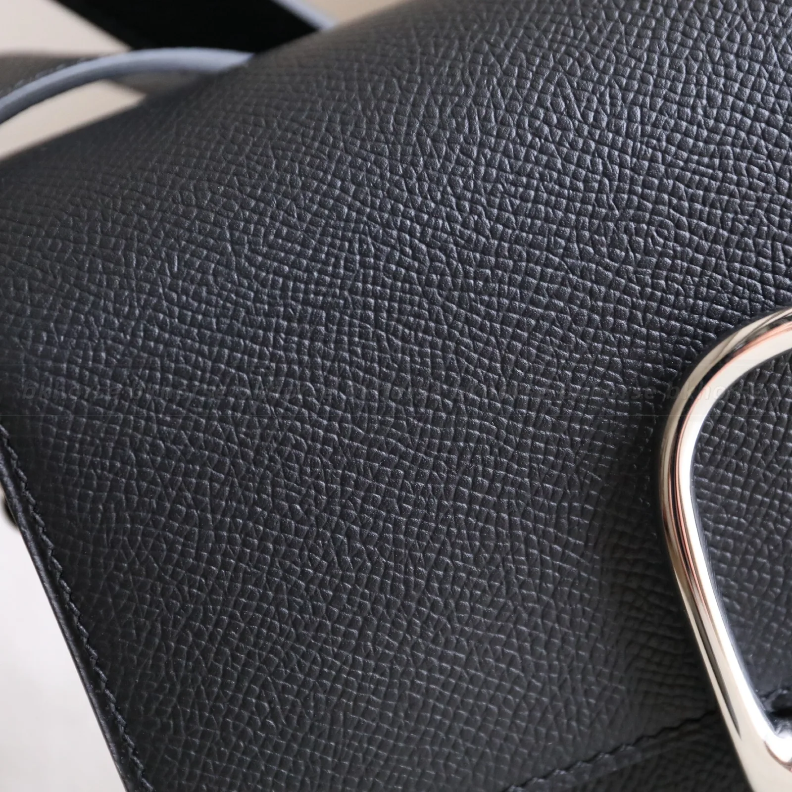 Della Cavalleri Elan 22 Black Epsom Silver Hardware, Other series, Noir colorway, Epsom leather, phw hardware, detail view 4