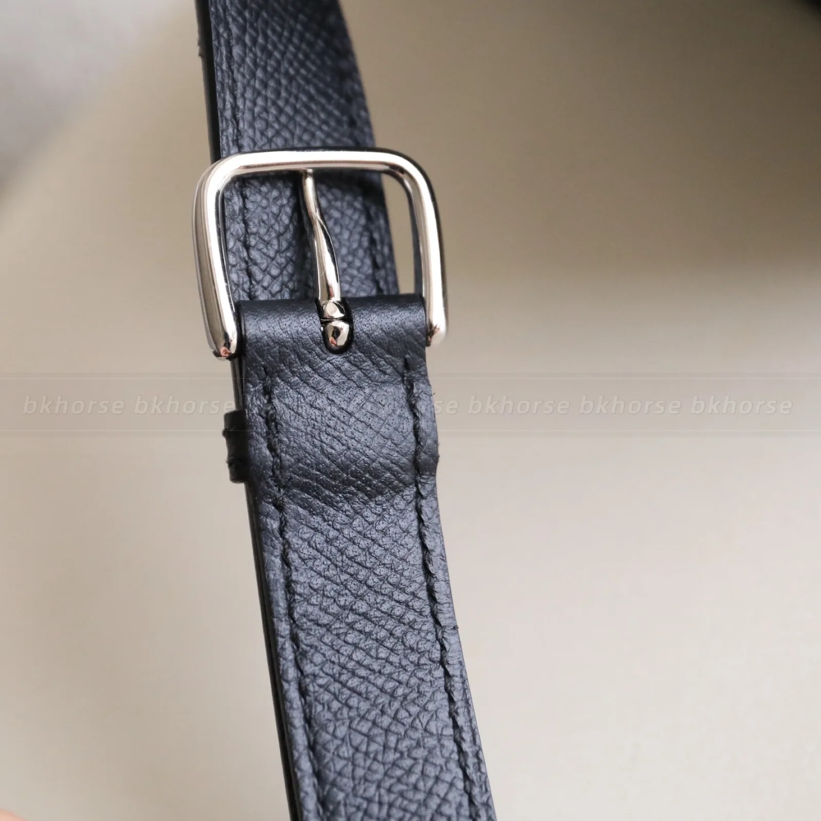 Della Cavalleri Elan 22 Black Epsom Silver Hardware, Other series, Noir colorway, Epsom leather, phw hardware, detail view 9