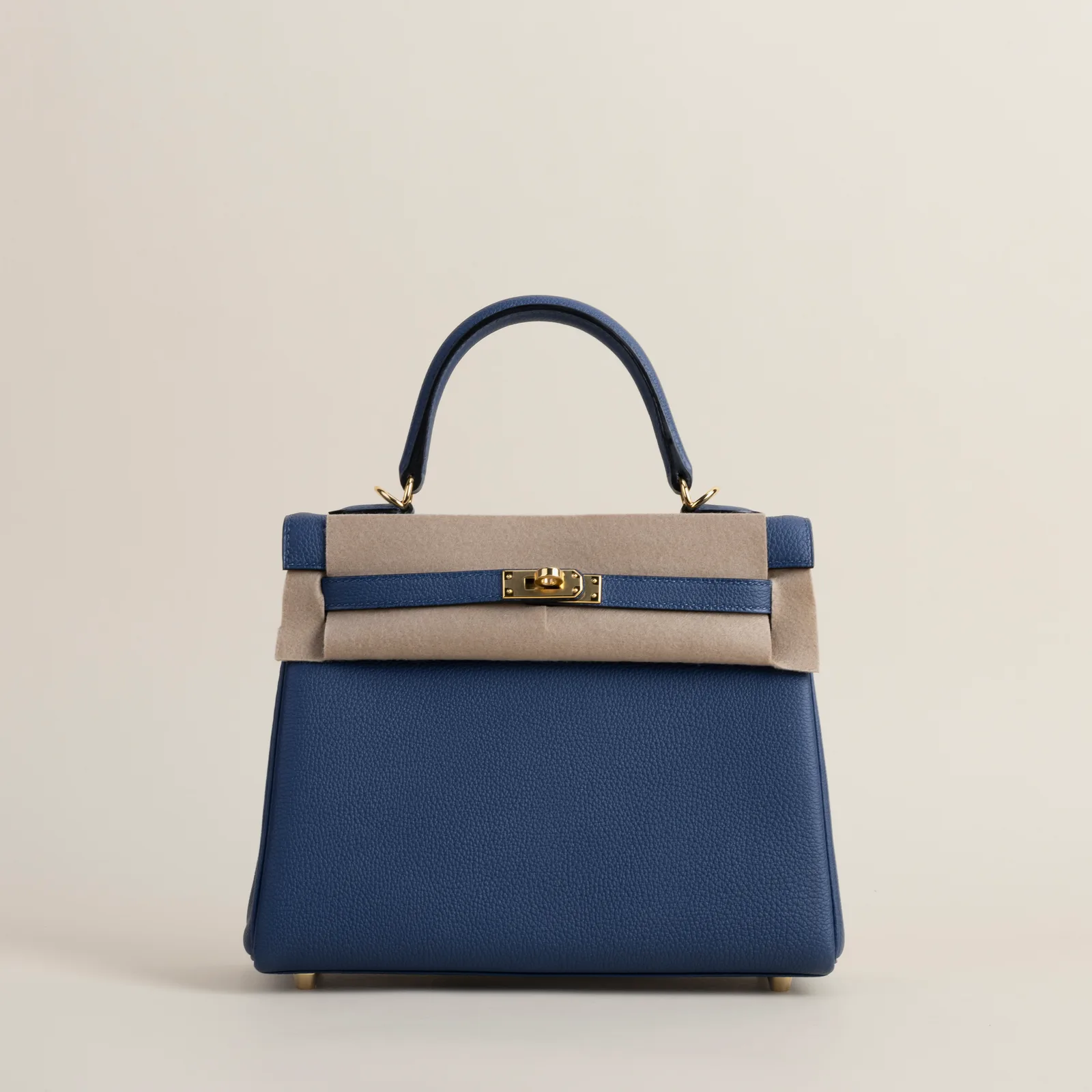 Kelly25 Togo 7P Blue De Presse GHW, Kelly series, 25 7P Blue De Presse colorway, Togo leather, Gold hardware, Kelly25 Togo 7P Blue De Presse GHW Kelly