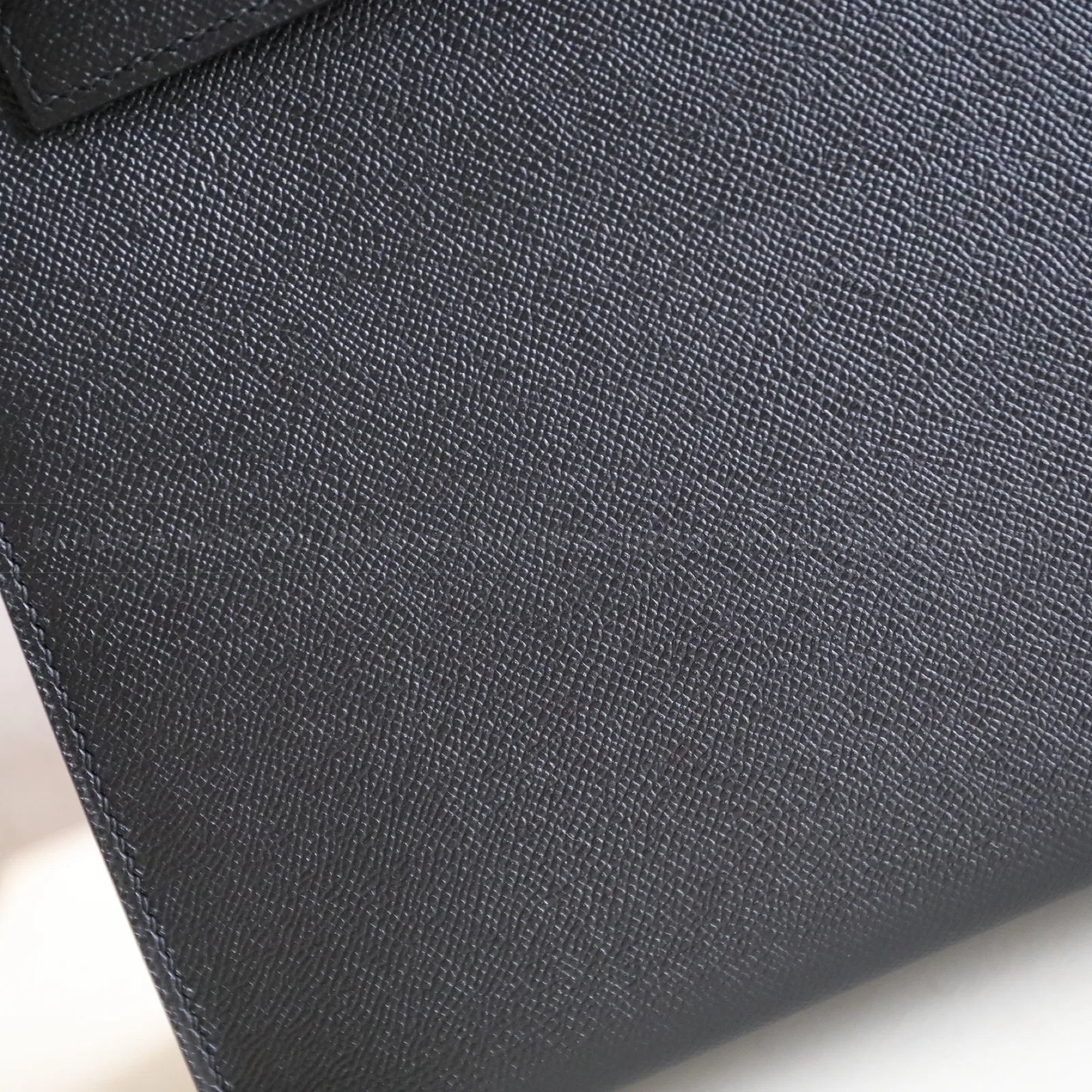 Kelly Desordre Black Epsom Silver Hardware, Kelly series, Noir colorway, Epsom leather, phw hardware, detail view 6