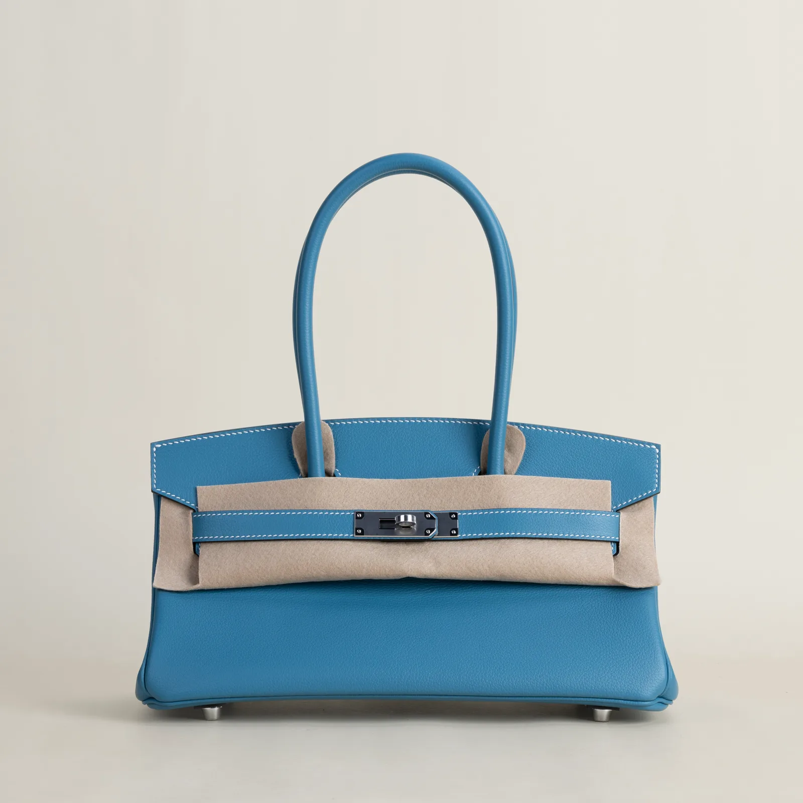 Birkin shoulder29 Evercoler 75 Blue Jean PHW, Birkin series, shoulder29 Evercoler 75 Blue Jean colorway, Box leather, Silver hardware, 13cm size
