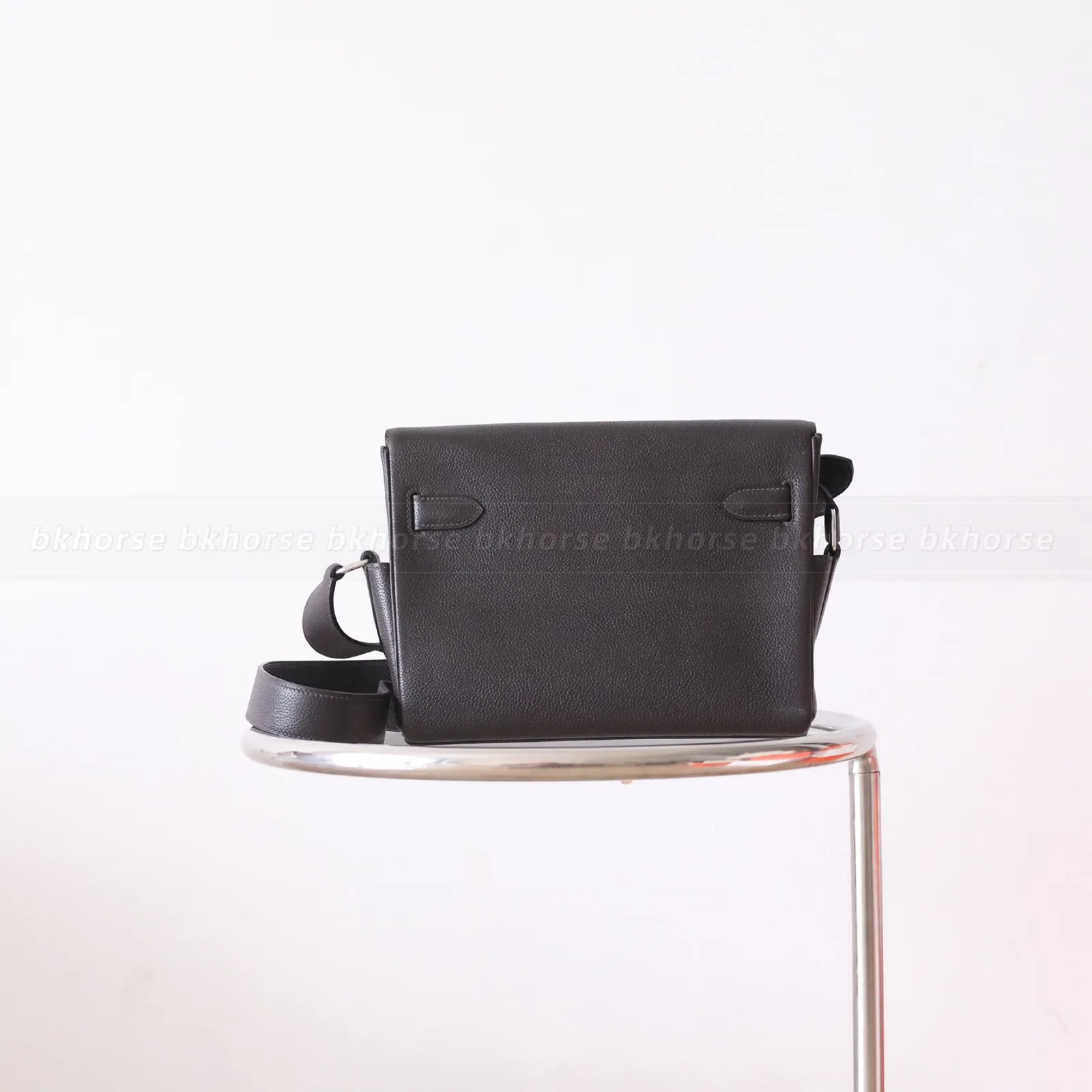 Kelly Messenger PM Ebene Faubourg Barenia Silver Hardware, série Kelly, cor Silver, couro Kelly Messenger Pm Ebene Faubourg Barenia Silver Hardware Si