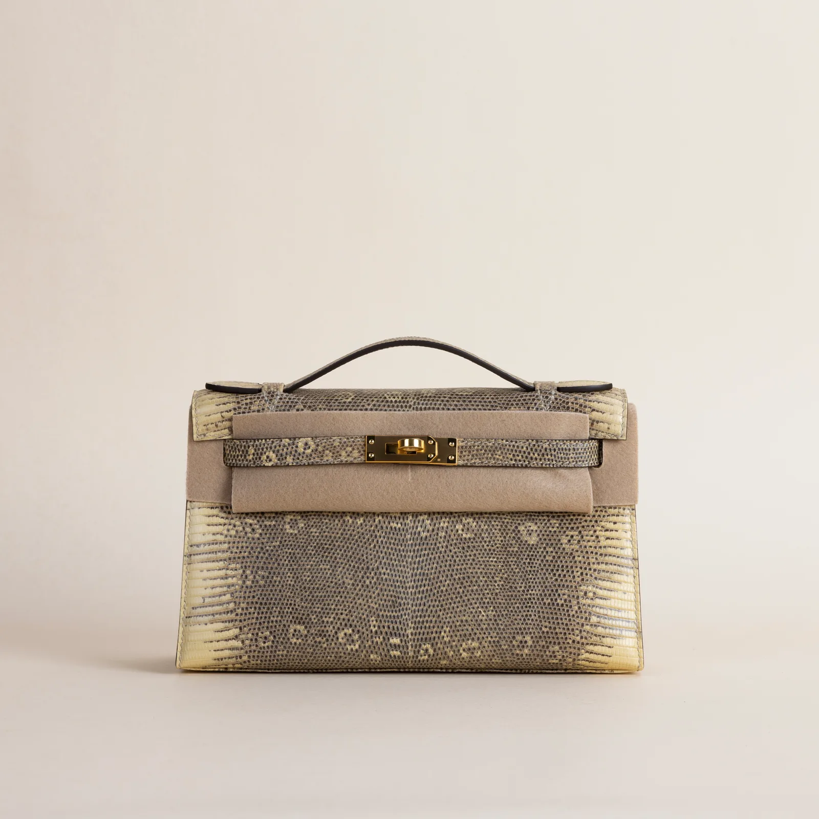 Kelly pochette Lizard 1D PHW, Kelly series, pochette Lizard 1D colorway, Box leather, Silver hardware, Kelly pochette Lizard 1D PHW Kelly Model : Kell