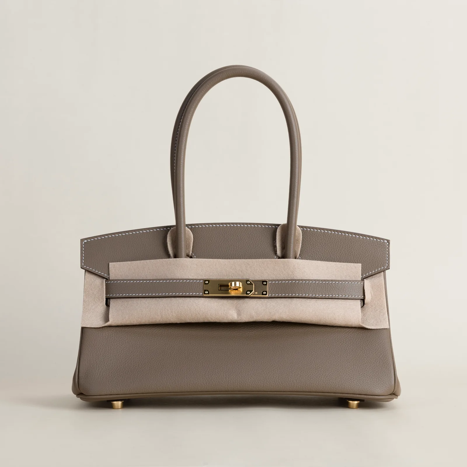 Birkin shoulder29 Evercoler CK18 Etoupe GHW, Birkin series, shoulder29 Evercoler CK18 Etoupe colorway, Box leather, Gold hardware, 13cm size