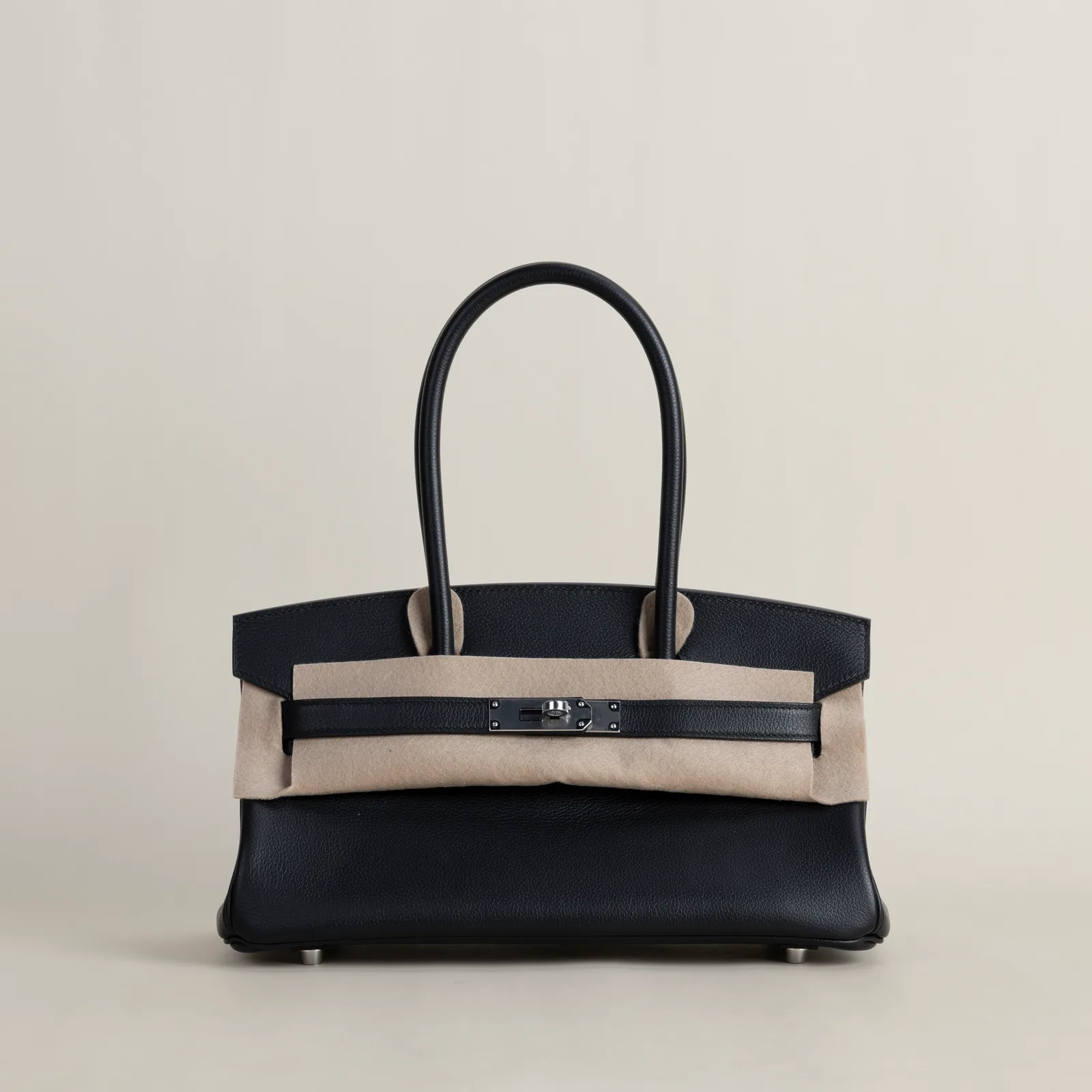 Birkin shoulder29 Evercoler CK89 Noir PHW, Birkin series, shoulder29 Evercoler CK89 Noir colorway, Box leather, Silver hardware, 13cm size, hero image