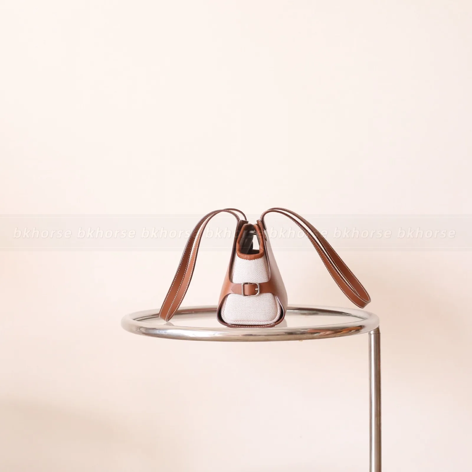 Tablier Sellier Gold Hunter Leather And Canvas Silver Hardware, Other series, Gold colorway, Tablier Sellier Gold Hunter Leather And Canvas Silver Har