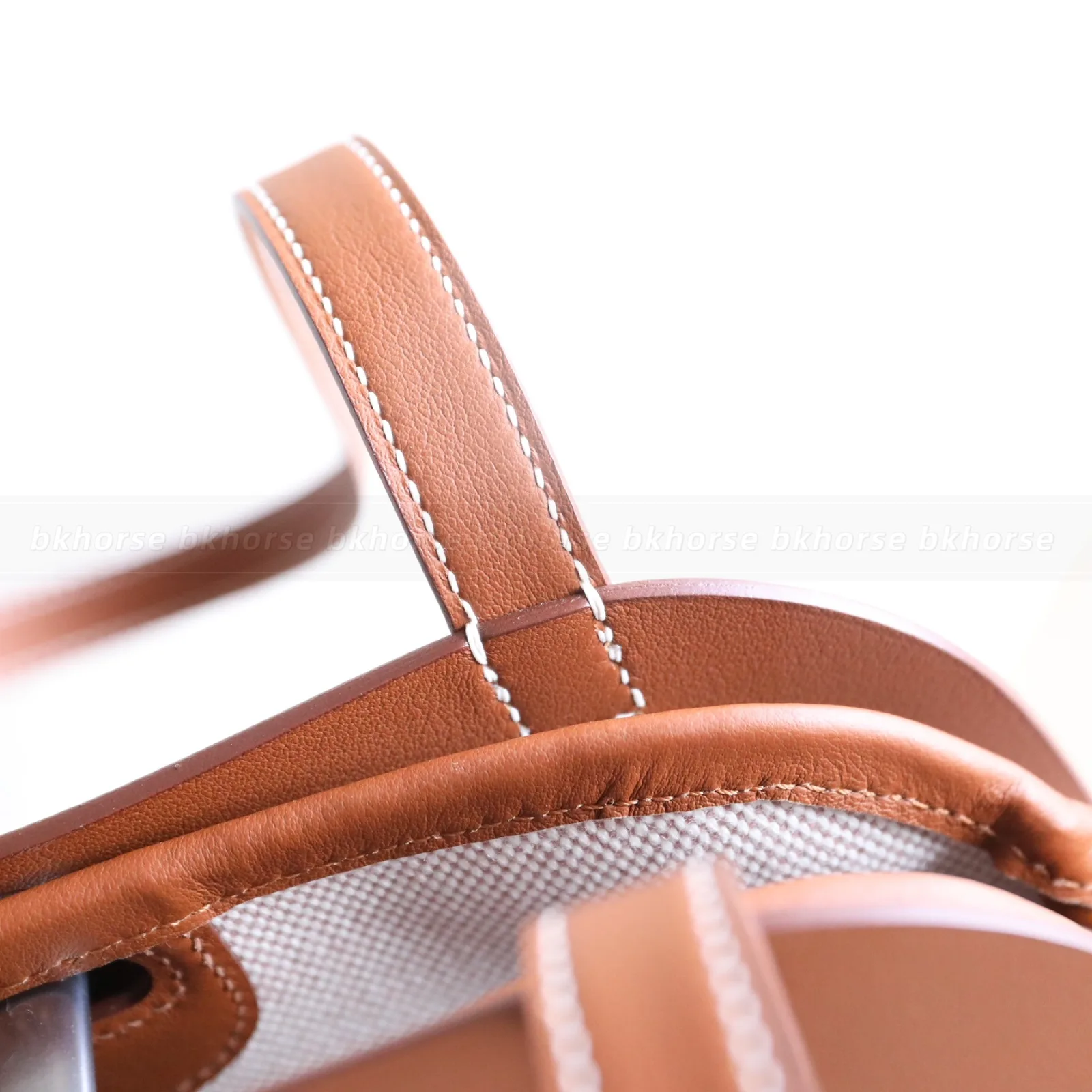 Tablier Sellier Gold Hunter Leather And Canvas Silver Hardware, Other series, Gold colorway, Tablier Sellier Gold Hunter Leather And Canvas Silver Har